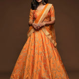 Orange Stunning Art Silk Bridal Lehenga