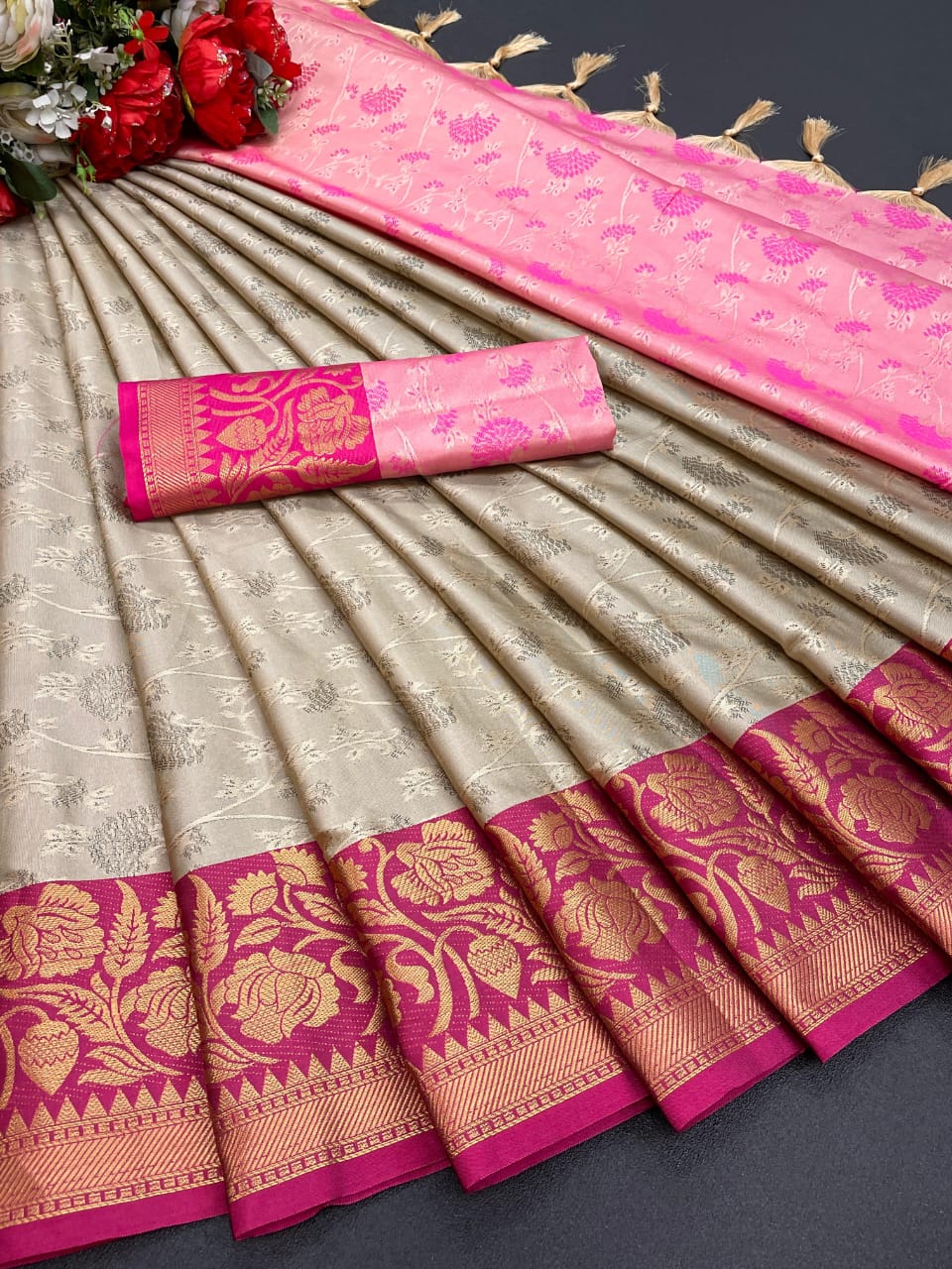 Pure Kanjivaram Jacquard Saree