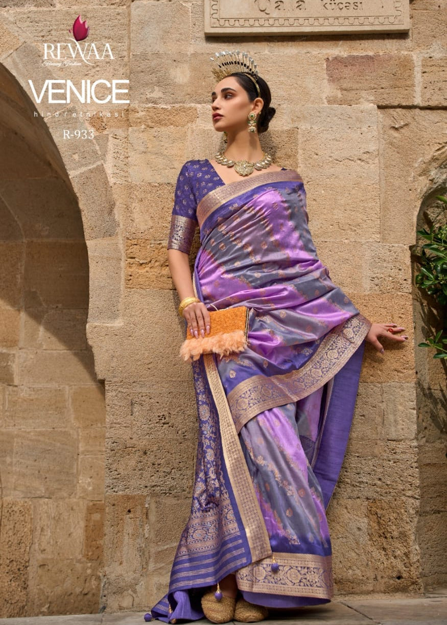 Premium Aqua Finish Silk Saree