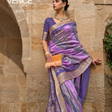 Premium Aqua Finish Silk Saree