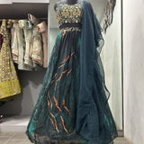 Organza Digital Print Zari Lehenga