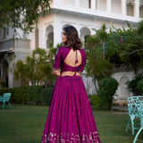 Wine Stunning Vichitra Silk Lehenga