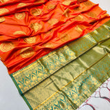 Beautiful Soft Chakrani Silk sareeGolden