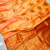 Beautiful Soft Chakrani Silk sareeGolden