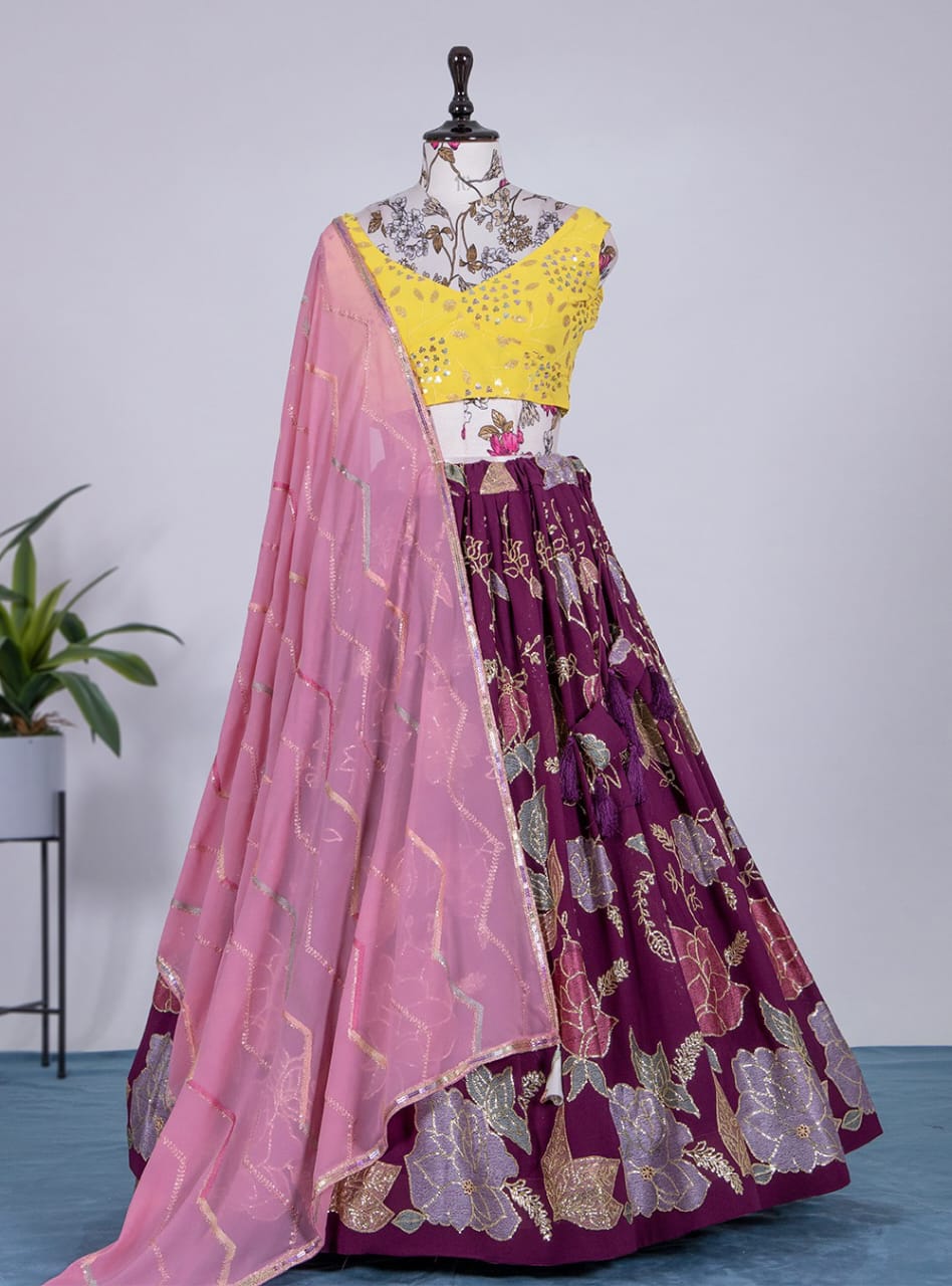 Beautifull Purple Wedding Lahenga