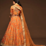 Orange Stunning Art Silk Bridal Lehenga