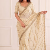 Designer Fendy Beads Work Saree