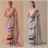 Premium Striped Digital Printed Saree