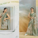 Handloom Silk Weaving Duel Tone Saree