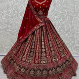 Designer Bridal Velvet Wedding Lehenga