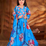 Floral Print Kids Gown