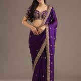 Royal Purple Tissue Silk Saree