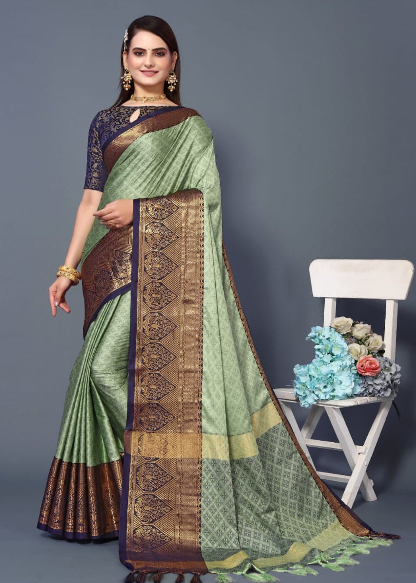 Beautiful zari weaving silk saree