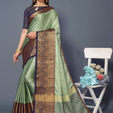 Beautiful zari weaving silk saree