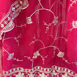 Rani Pink Floral Elegance Anarkali - Size XXL