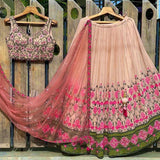 Pink Attractive Embroidered Lehenga