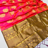 Beautiful Soft Chakrani Silk sareeGolden