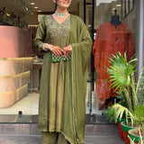 Exclusive Olive Green Ethnic Suit