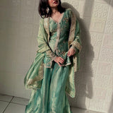 Premium Embroidered Top Plazzo