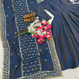 Ethnic Designer Vichitra Silk Suit