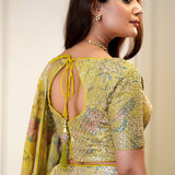 Brid Lemon Yellow Printed Lehenga