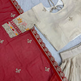 White Festive Banarasi Lehenga Choli