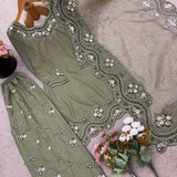 Designer French Silk Top Sharara