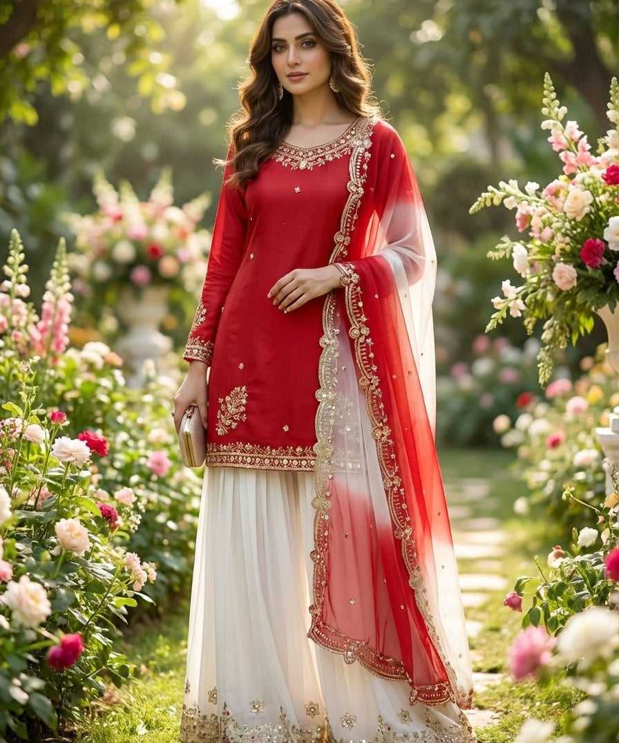 Presenting Natural Crepe Top Plazzo