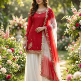 Presenting Natural Crepe Top Plazzo