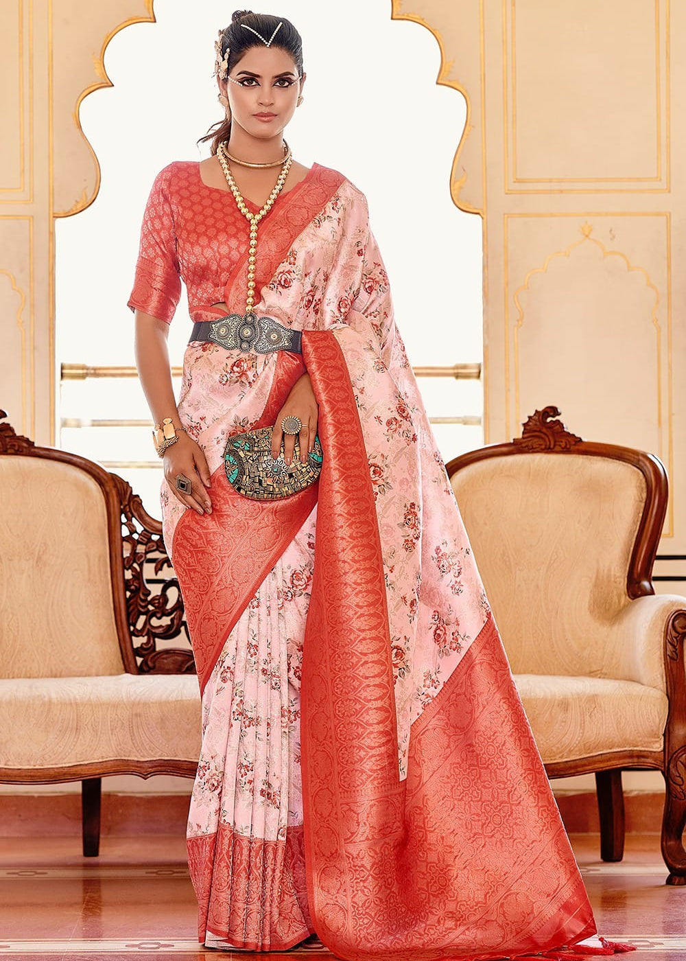 BREATHTAKING PRINTED SOFT SILK SAREE