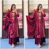 Designer Maroon Partylook Suit