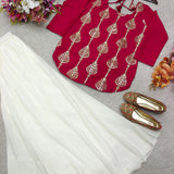 Festive Stylish Silk Top Plazzo