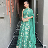 Ready to wear pure banarasi jacquard gown