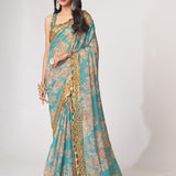 beautiful Pure Organza digital Printed Work sarees