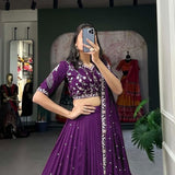 Beautyfull Chinon Zari Work Lehenga