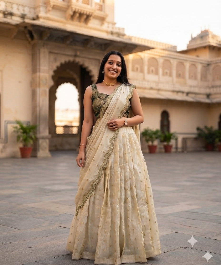 Traditional Viscose Tissue Silk Lehenga