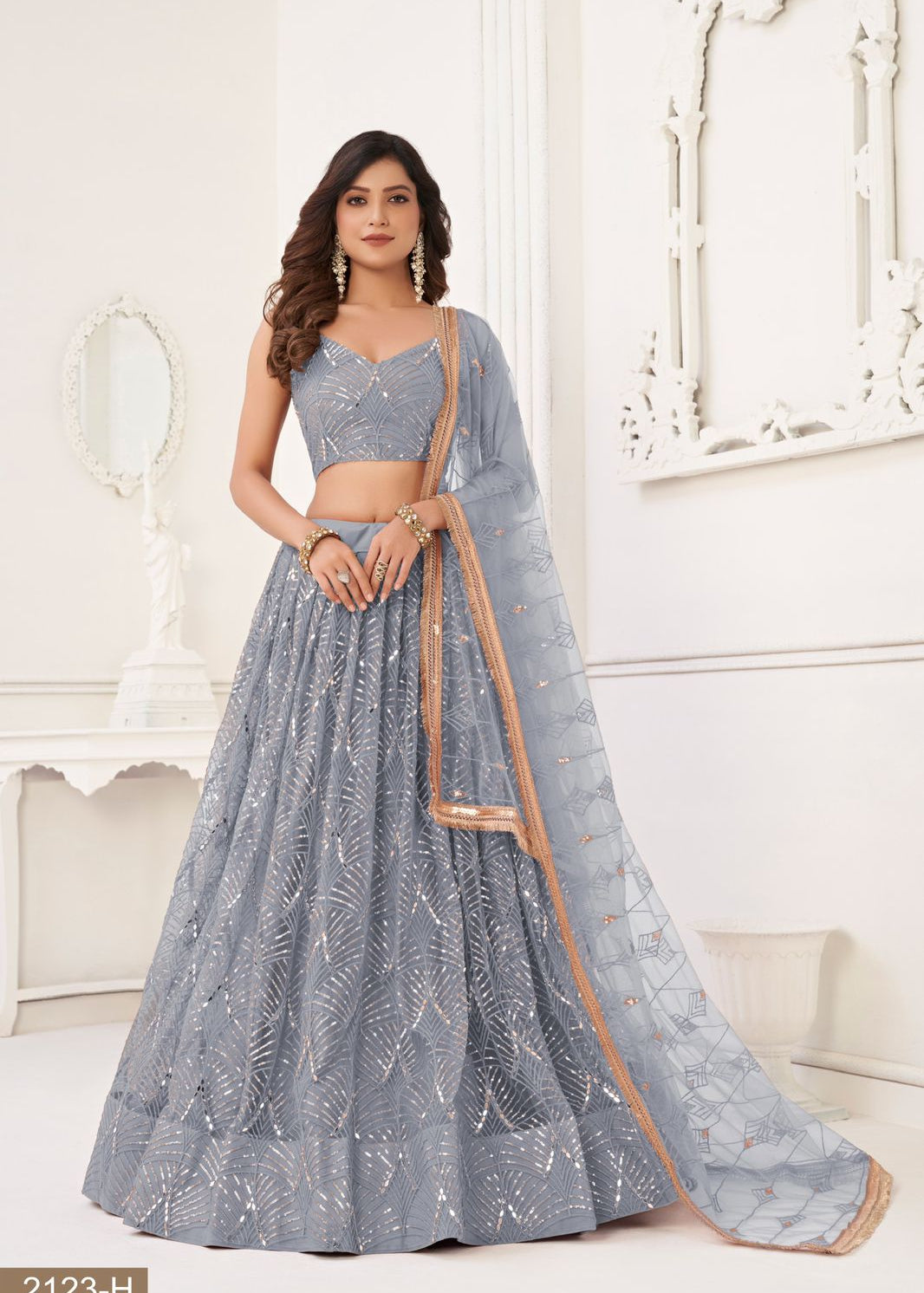 Premium Bridal Net Lehenga