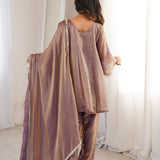 Stylish Mirror Work Silk Suit