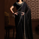 Heavy Satin Chiffon Saree