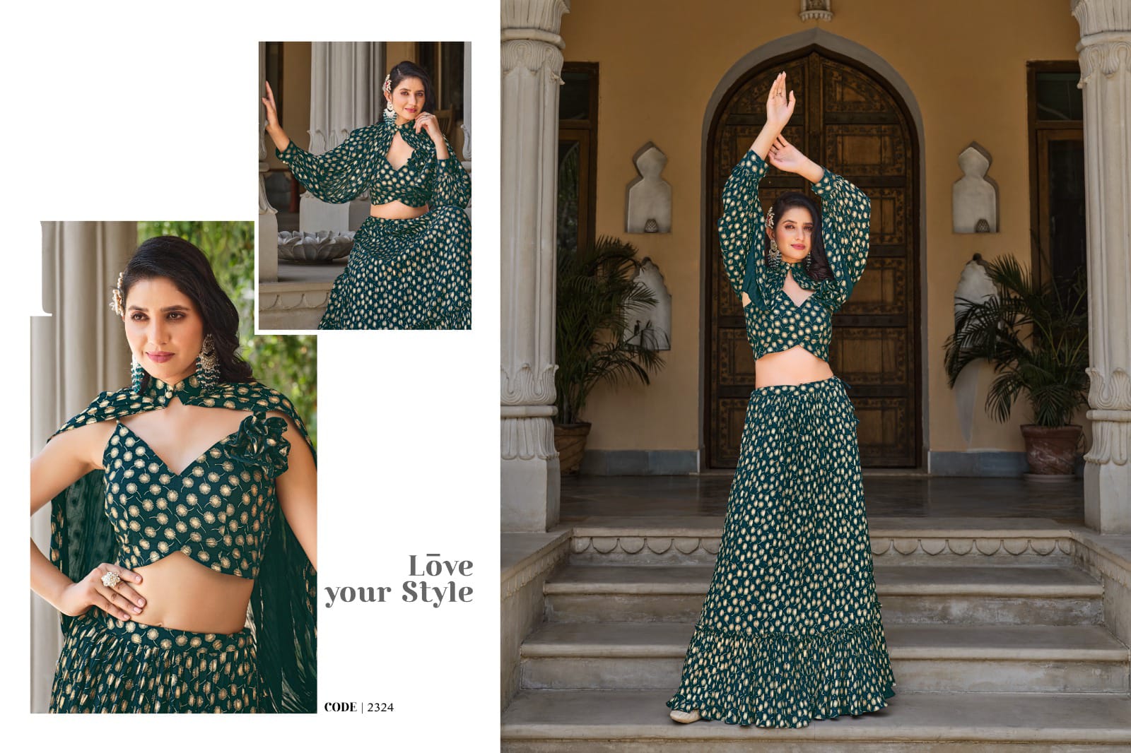 New Exclusive Foil Printed Stitched Lehenga Choli