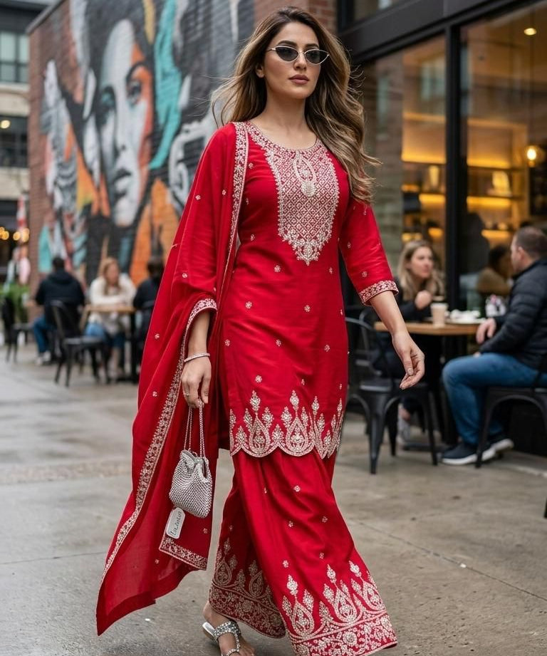 Classical Chinon Embroidered Suit