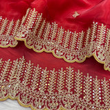 Exclusive Red Zimmy Choo Saree