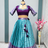 Pure  Kanjivaram  silk full stiched Lehenga