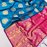 Beautiful Soft Chakrani Silk sareeGolden