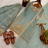 Eid Special Fandy Silk Top Sharara