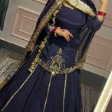 Dark Blue Natural Crep Suit