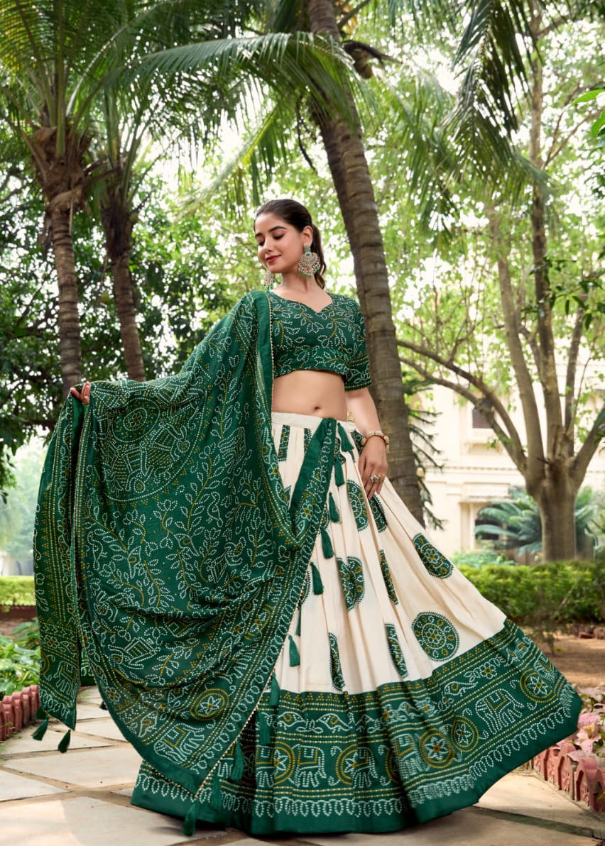 Traditional Bandhej Silk Lehenga