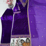 Designer Embroidered Velvet Suit