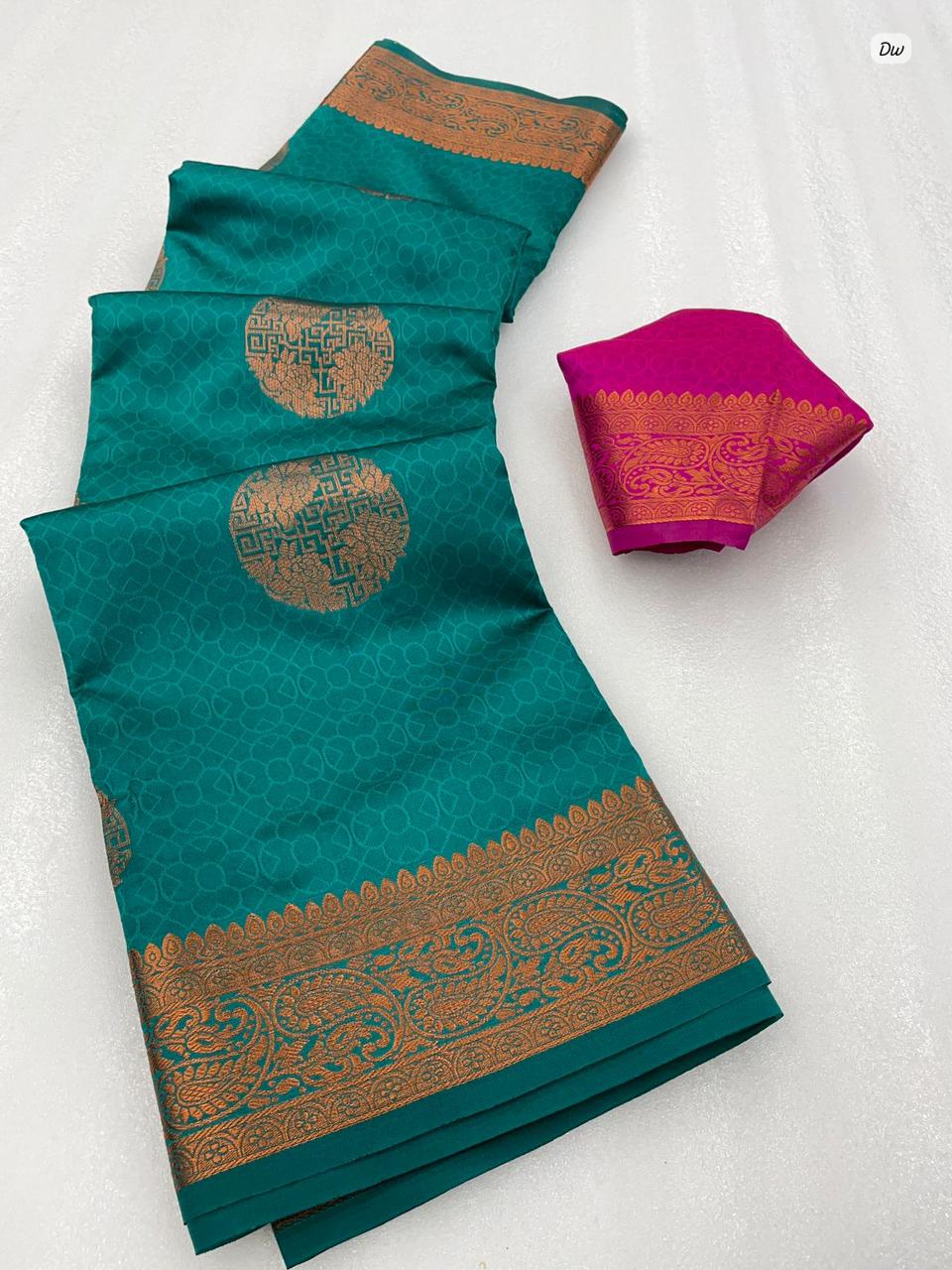 Beautiful Rich Pallu Soft Lichi Silk Saree