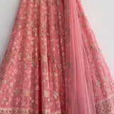 Gajri Pink  Party Wear Georgette Lehenga choli